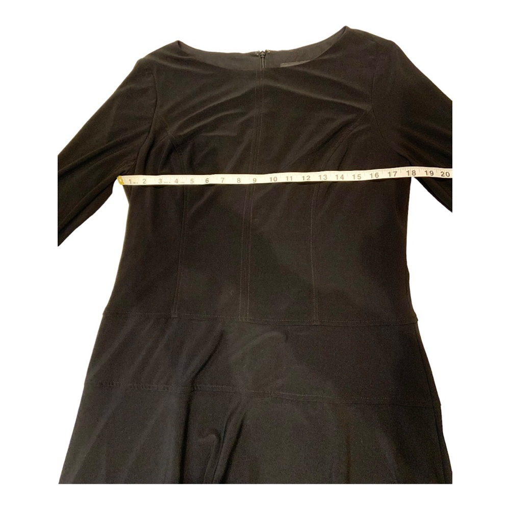 Black Label Evan Picone long sleeve black midi dress with high neck - Picture 3 of 6